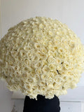 FLOWERS BOUQUET WITH PREMIUM WHITE ROSES 301 PCS