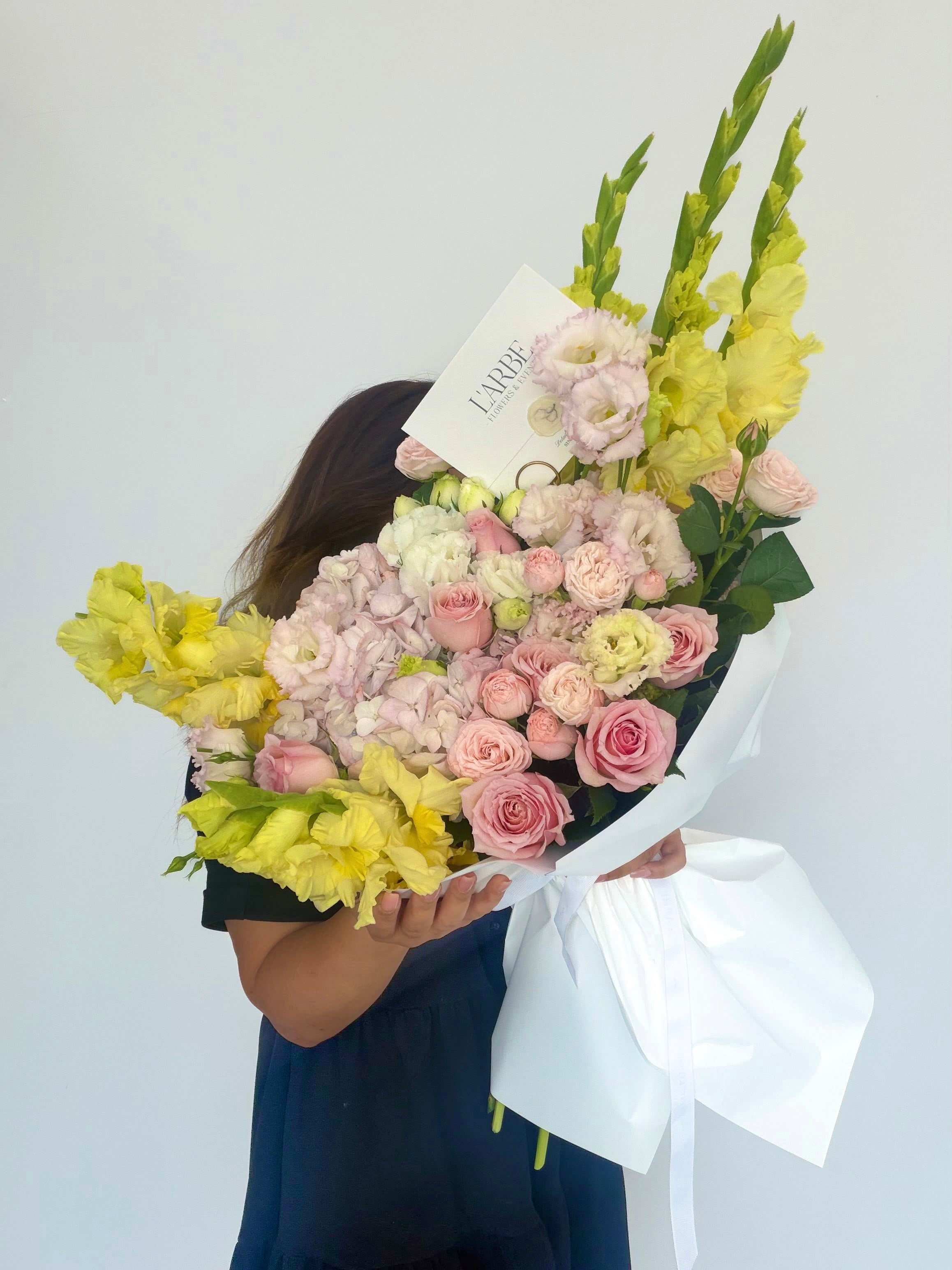 FLOWERS BOUQUET WITH HYDRANGEAS AND  “ESSENCE”