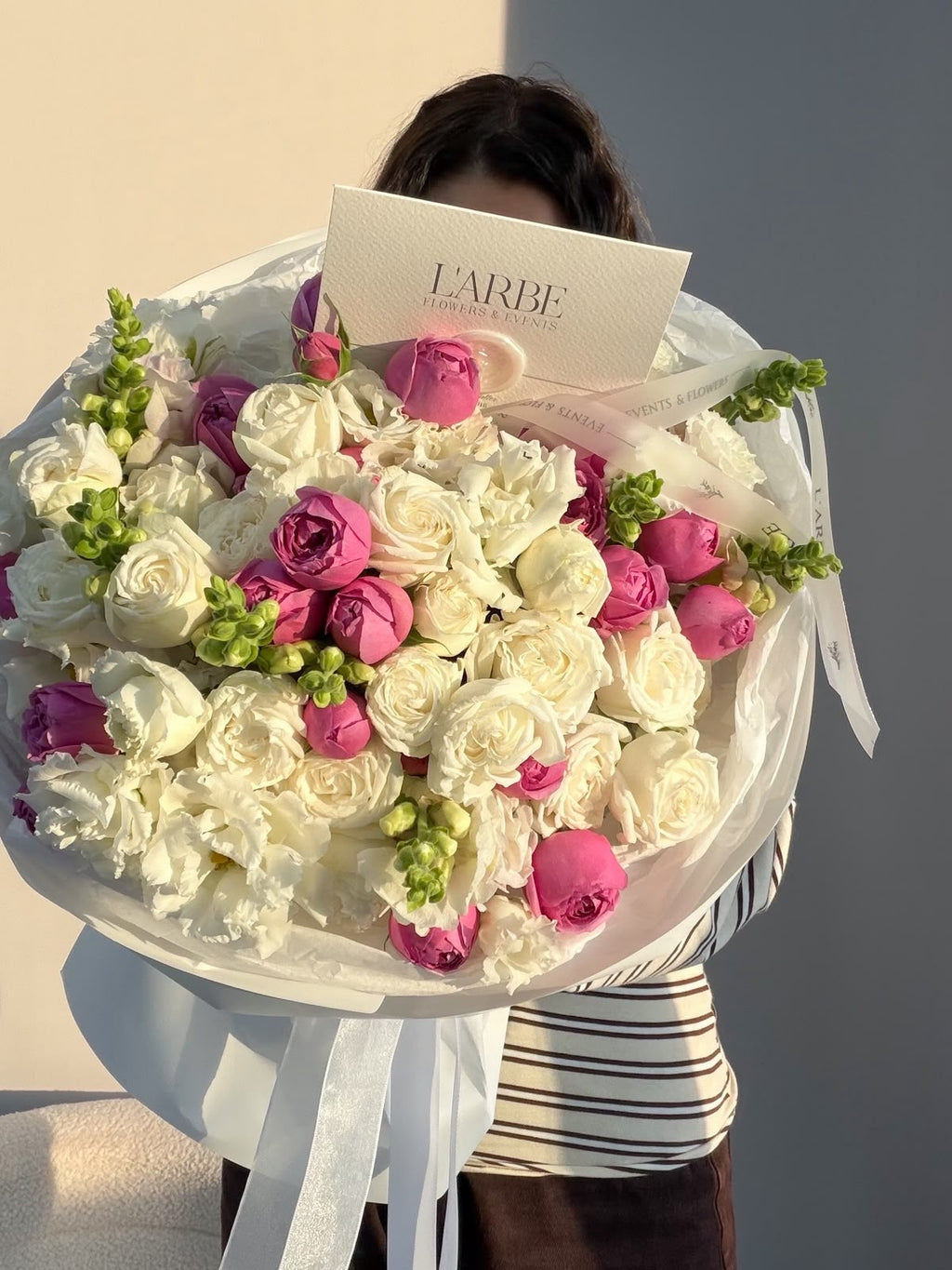 FLOWERS BOUQUET WITH PEONY ROSES “WONDER”