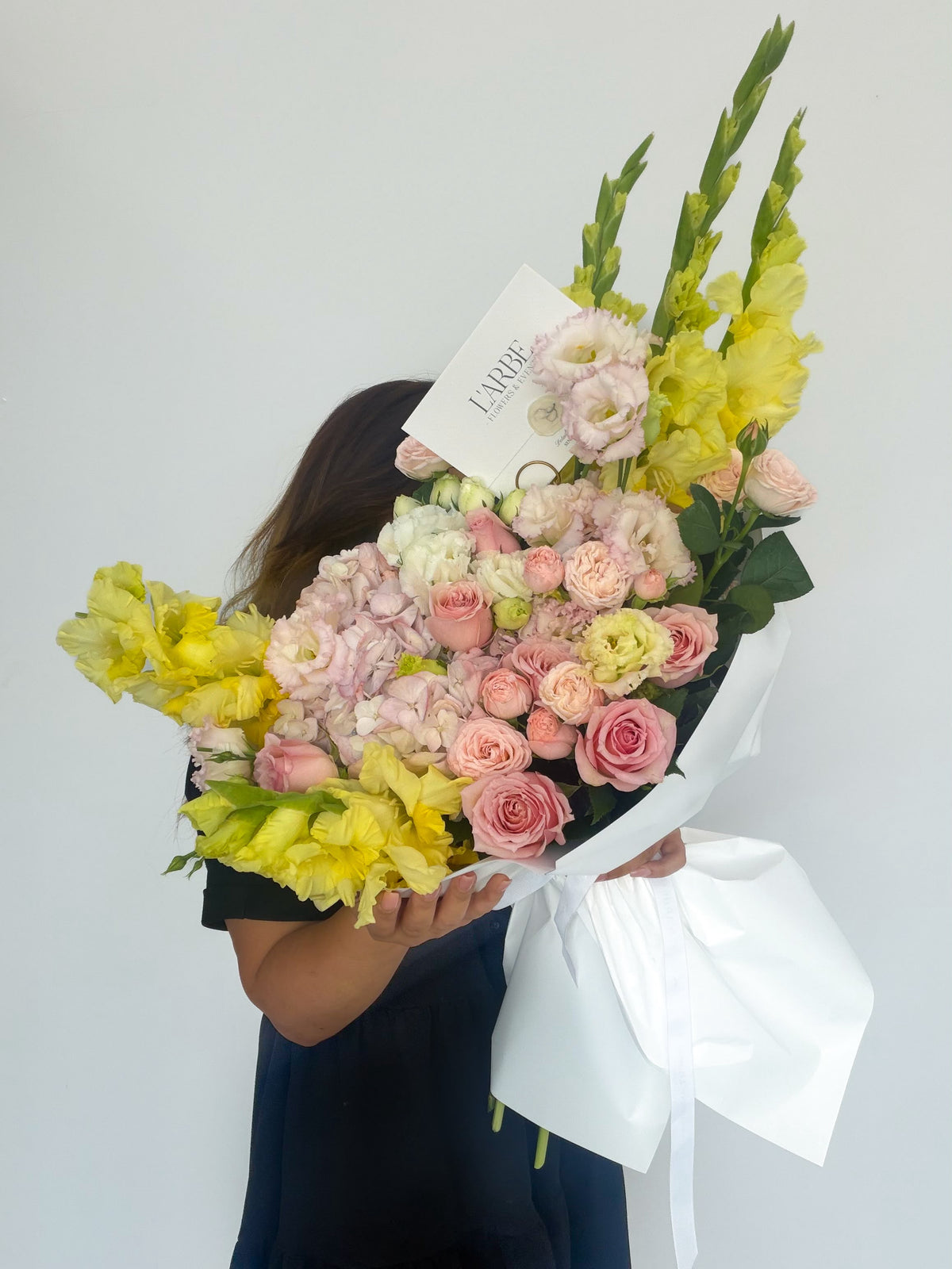 FLOWERS BOUQUET WITH HYDRANGEAS AND  “ESSENCE”