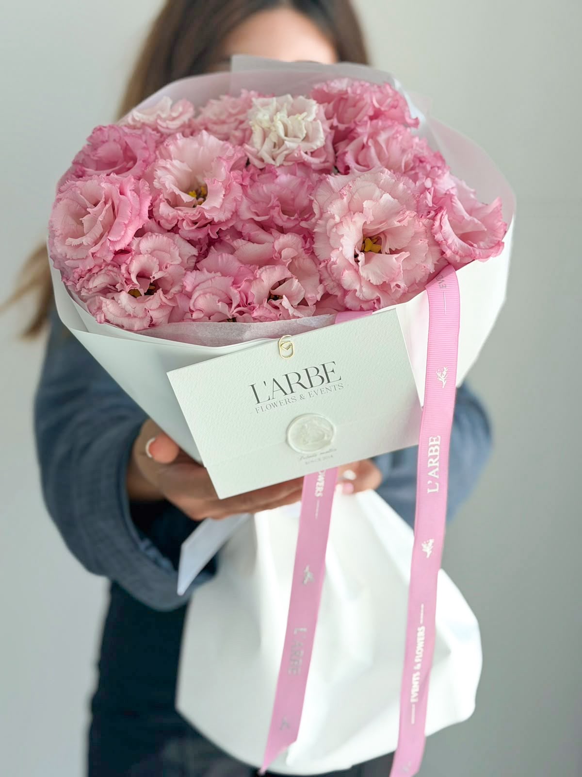 FLOWERS BOUQUET WITH PINK EUSTOMA