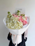 FLOWERS BOUQUET WITH ROSES AND HYDRANGEAS “MAISON”