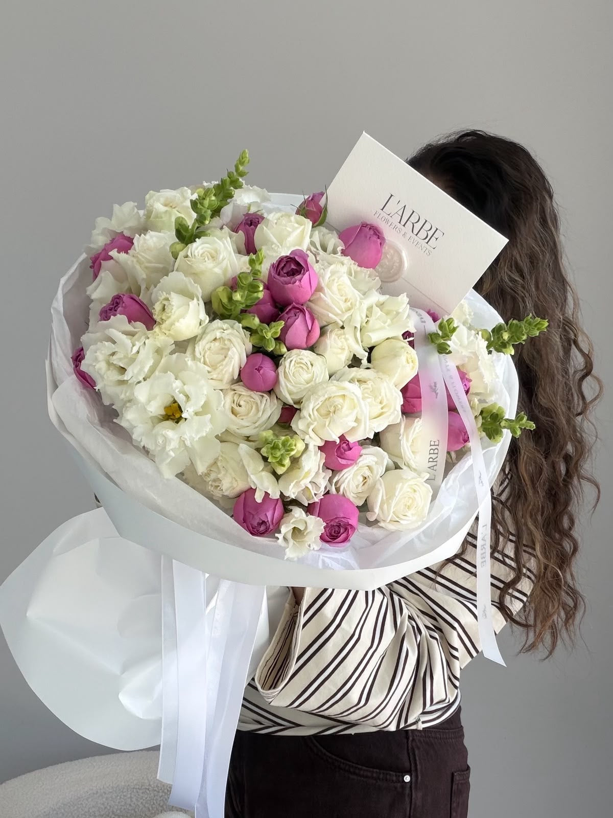 FLOWERS BOUQUET WITH PEONY ROSES “WONDER”
