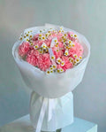 Duo bouqet with dianthus and tanacetum