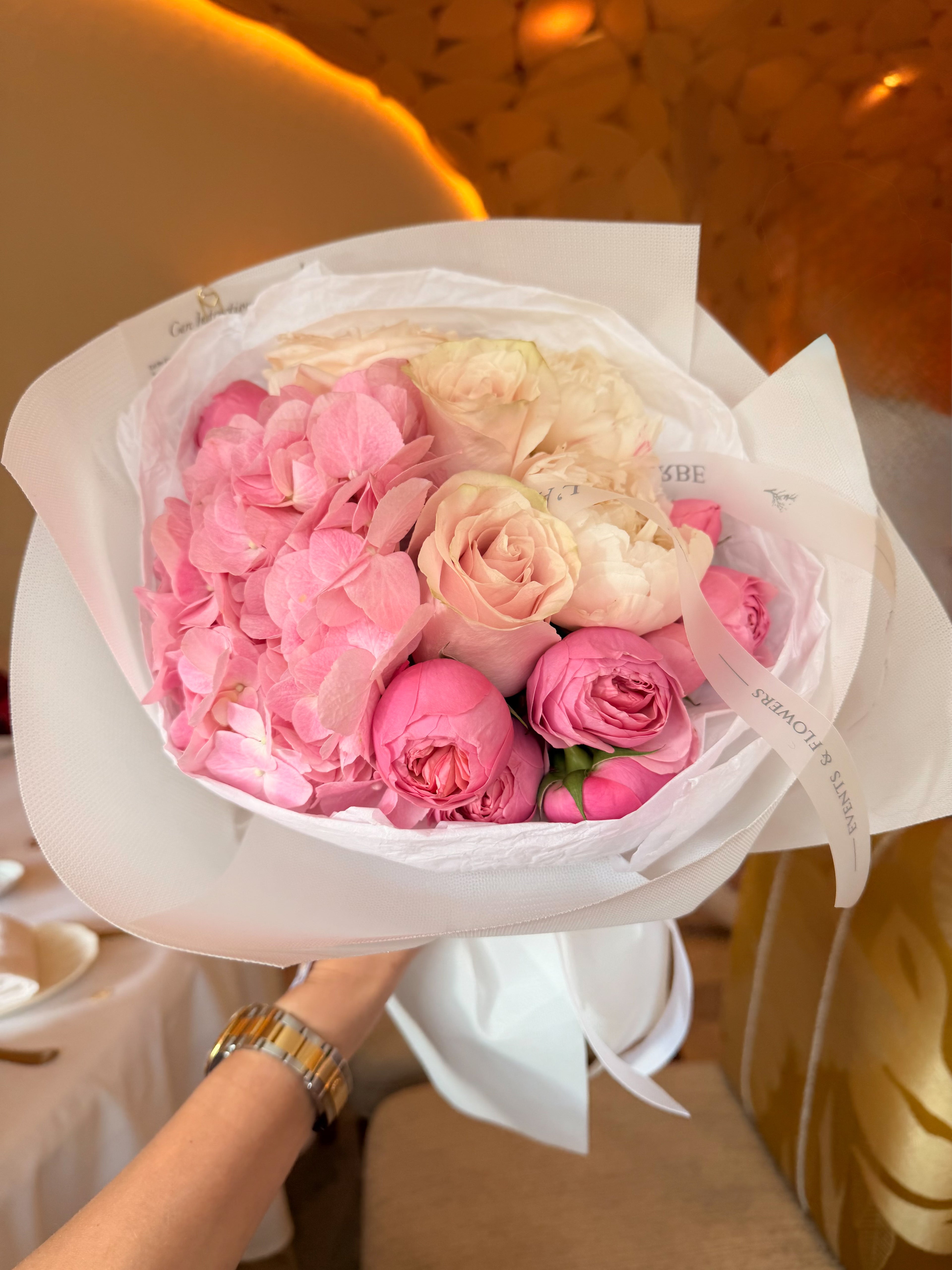Flowers mix with hydrangea