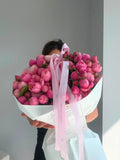 FLOWERS BOUQUET WITH BOMBASTIC PEONY ROSES 19 PCS