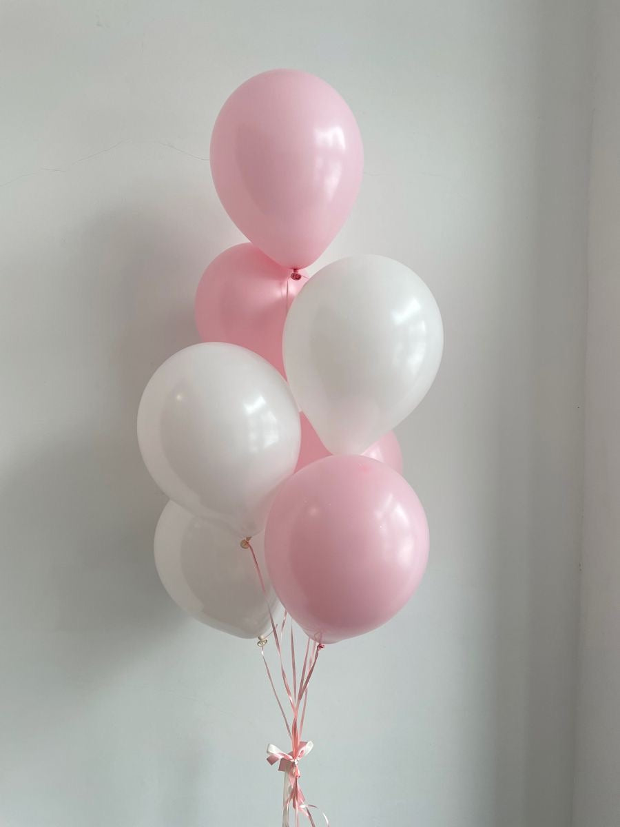 AIR BALLOONS PINK AND WHITE 7 PCS