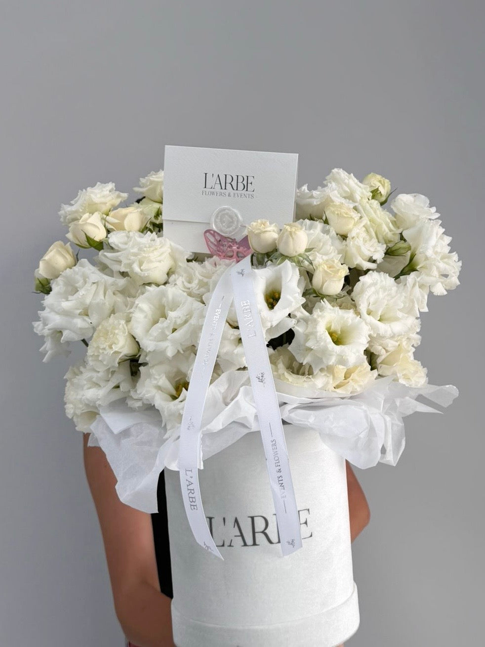 FLOWERS BOX WITH WHITE MIX “COTTON”