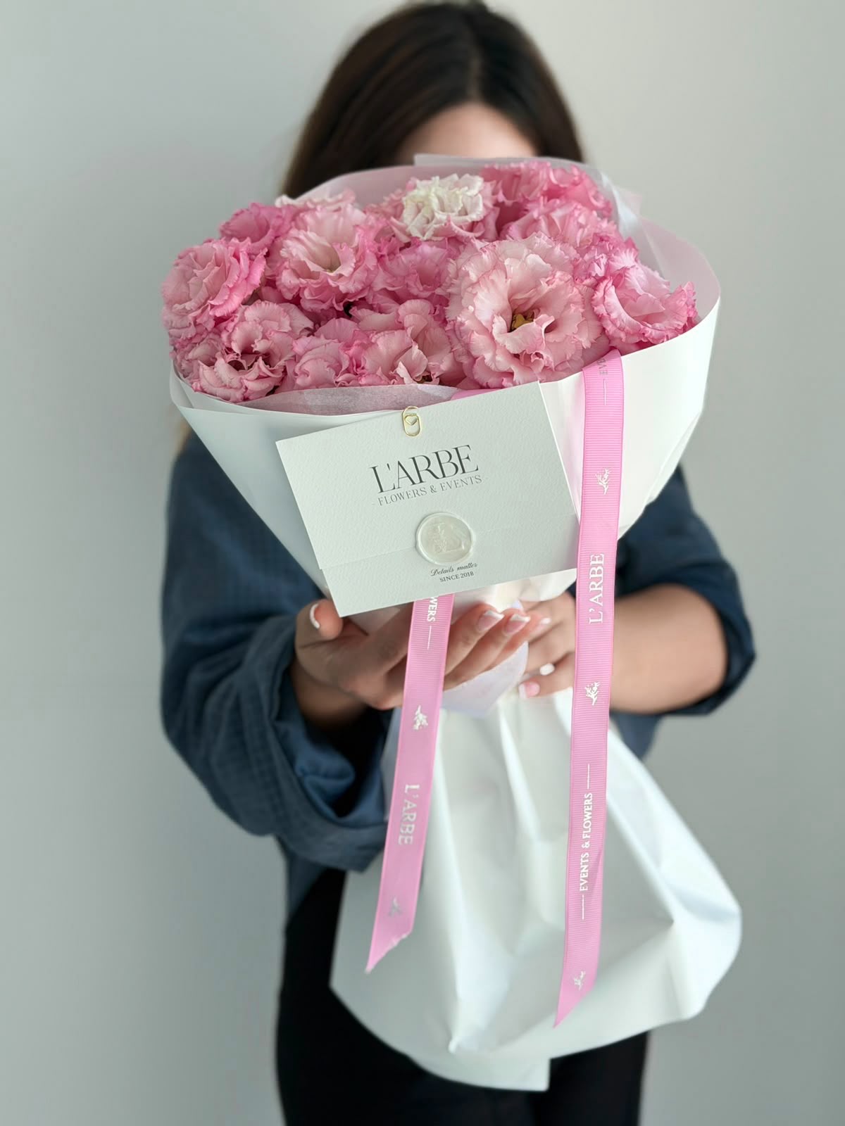 FLOWERS BOUQUET WITH PINK EUSTOMA