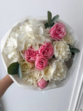 FLOWERS BOUQUET WITH ROSES AND HYDRANGEA “AVELINE”
