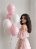 AIR BALLOONS PINK AND WHITE 7 PCS