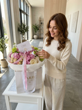 FLOWERS BOUQUET WITH MATTHIOLA AND RANUNCULUS