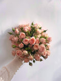 FLOWERS BOUQUET WITH PINK ROSES 9 PCS