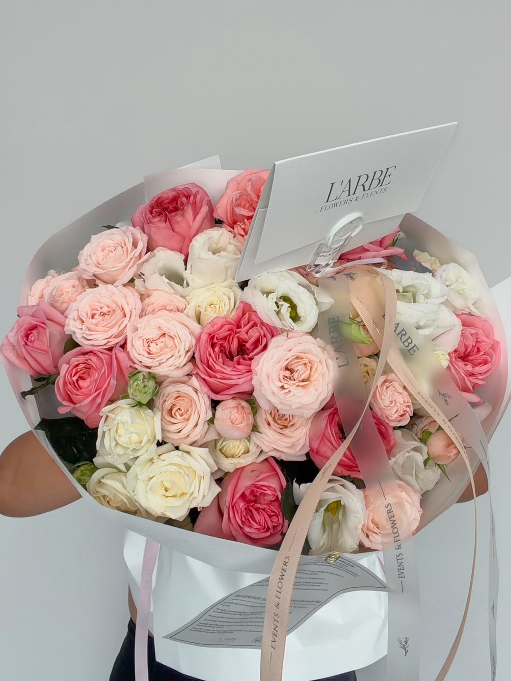 PINK AND WHITE FLOWERS MIX IN BOUQUET