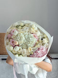 FLOWERS BOUQUET WITH HYDRANGEAS AND ROSES “NUIT FLEUR”