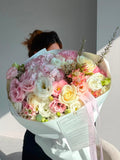 FLOWERS BOUQUET WITH ROSES AND EUSTOMA “CAPTIVATE”