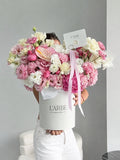 FLOWERS BOX WITH HYDRANGEAS AND ANTHURIUM