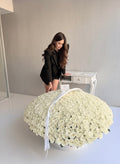 FLOWERS BASKET WITH WHITE ROSES 1001 PCS