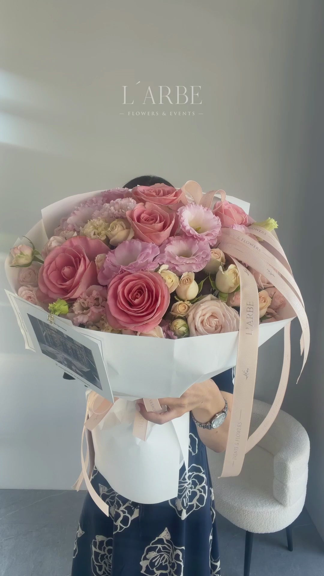 PINK FLOWERS MIX WITH EUSTOMA “BALASH”