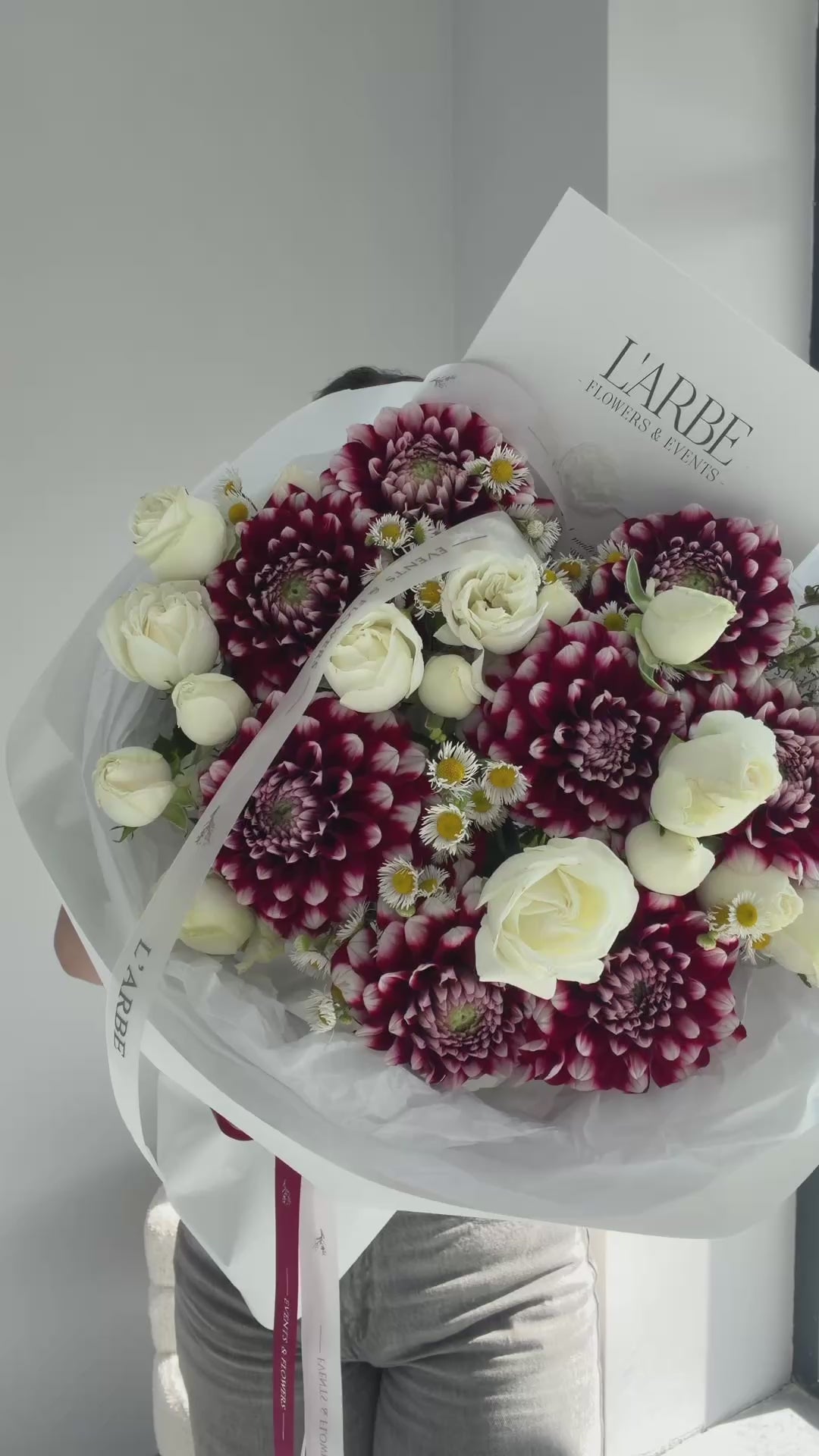 FLOWERS BOUQUET WITH DAHLIAS AND ROSES “SERAPHINE”